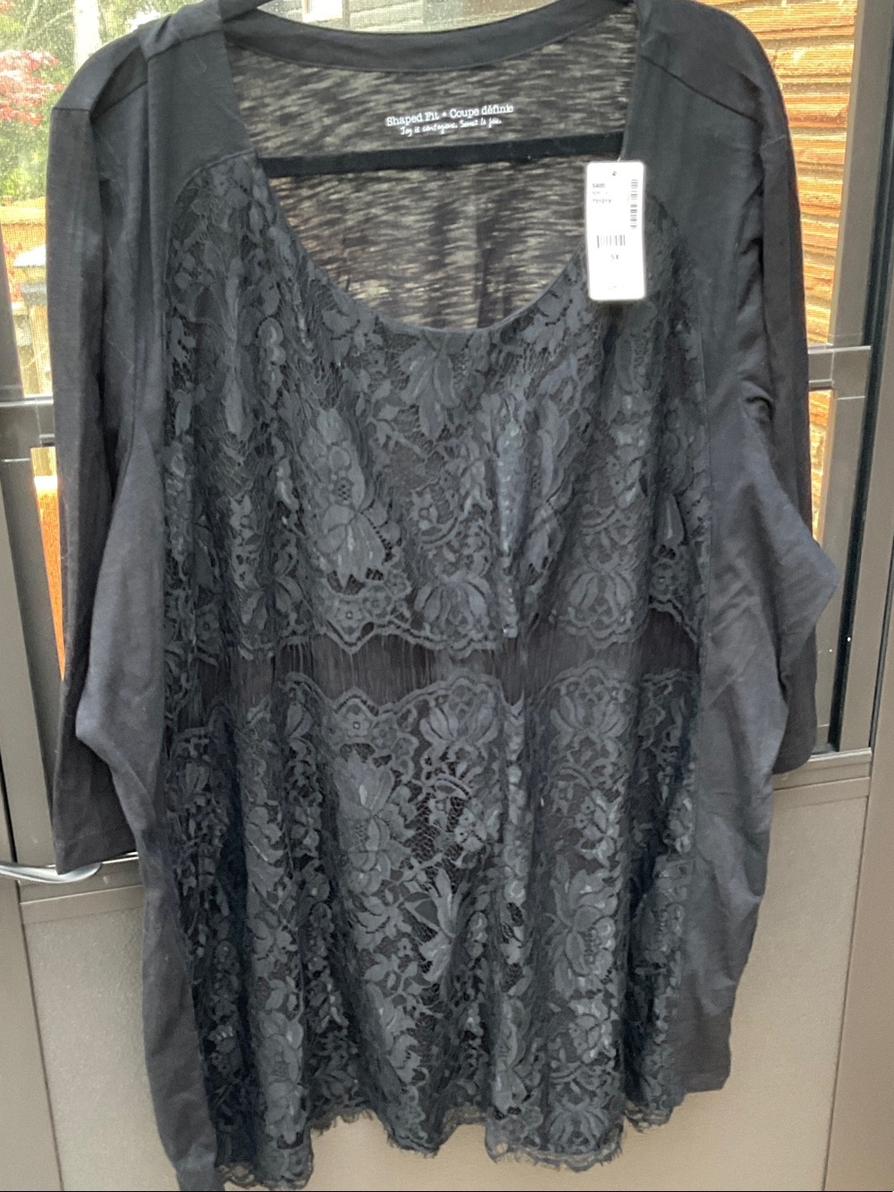 Penningtons Black Lace Front Long Sleeve Tunic
